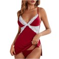 thumbnail image 1 of Conjunto de lencería sexy de vestido sexy de color puro con empalme de encaje de una pieza de moda para mujer Fridja nalpqowj38107, 1 of 9