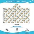thumbnail image 2 of White Cartoon Dinosaurs Hooded Bath Towel，50"x30" for Ages 3 To 12 Kids, Quick Dry Lightweight Soft Microfiber Hood Beach Towel Cover Up for Kids, 2 of 7