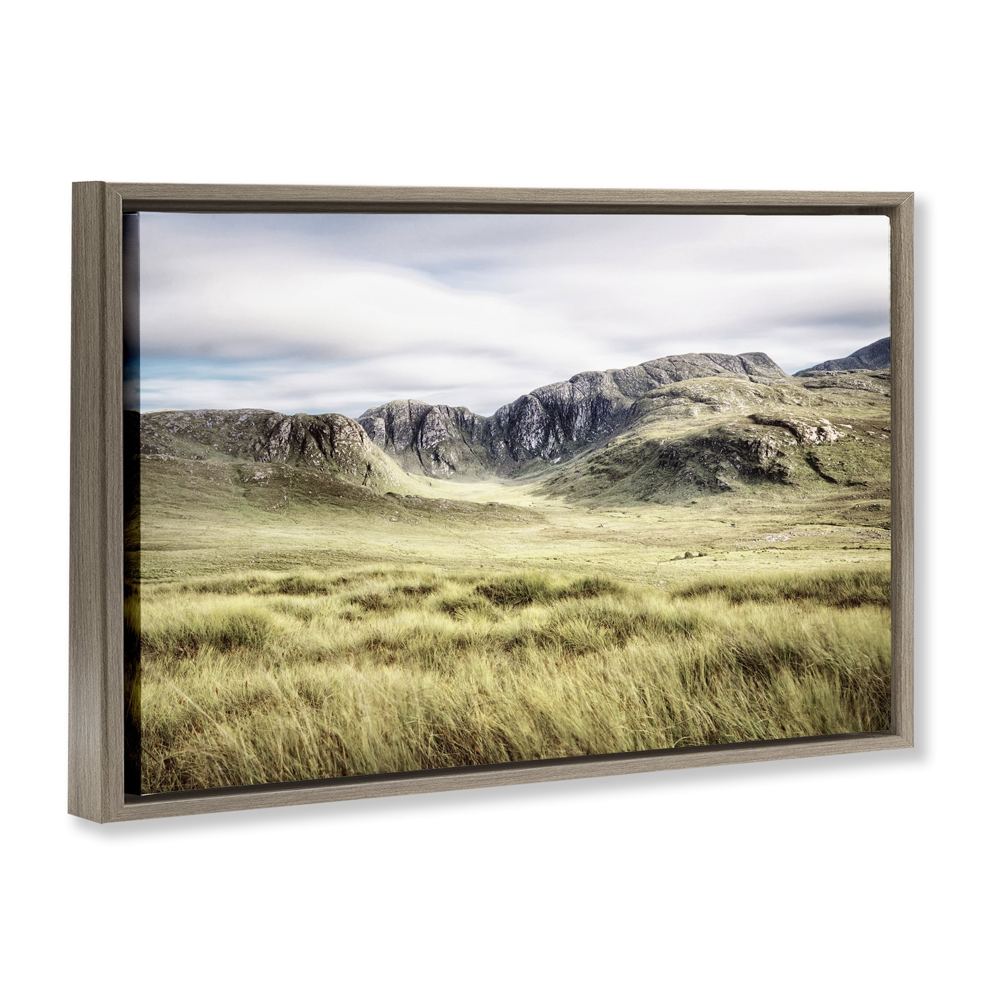 Stupell Industries Irish Countryside Hills Brown Framed Floater Canvas Wall Art, design by Andy Amos