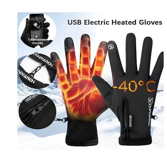 TELOLY Heated Gloves for Men Women USB Electric Touchscreen Warm Gloves for Motorcycle Skiing Skating Snow Hiking Motorcycle Gloves For Women
