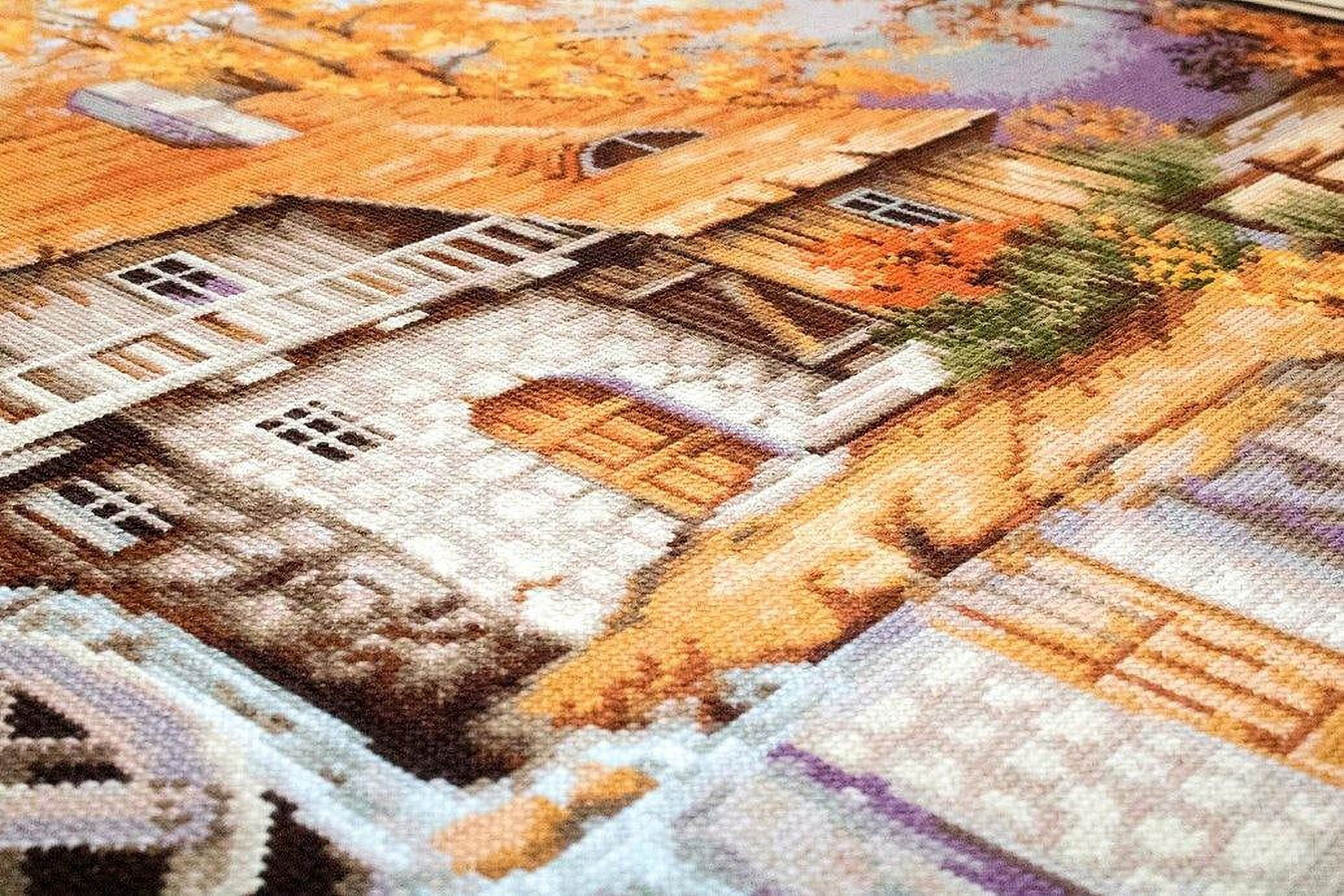 Counted Cross-Stitch Kit Autumn Landscape B481 Needlework Nature House Orange Autumn By Luca-S Canvas Cotton