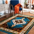 thumbnail image 3 of SAFAVIEH Vintage Hamadan Serapi Oriental Area Rug, Blue/Ivory, 6'7" x 9', 3 of 9
