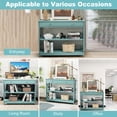 thumbnail image 5 of FONIRRA 3-Tier X-Design Table Versatile Console Table with Drawer and Shelves for Hallway or Bedroom, Turquoise, 5 of 7