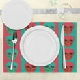 thumbnail image 3 of Ambesonne Modern Place Mats Set of 4, Skull Gothic, Standard Size, Jade Green Magenta, 3 of 6