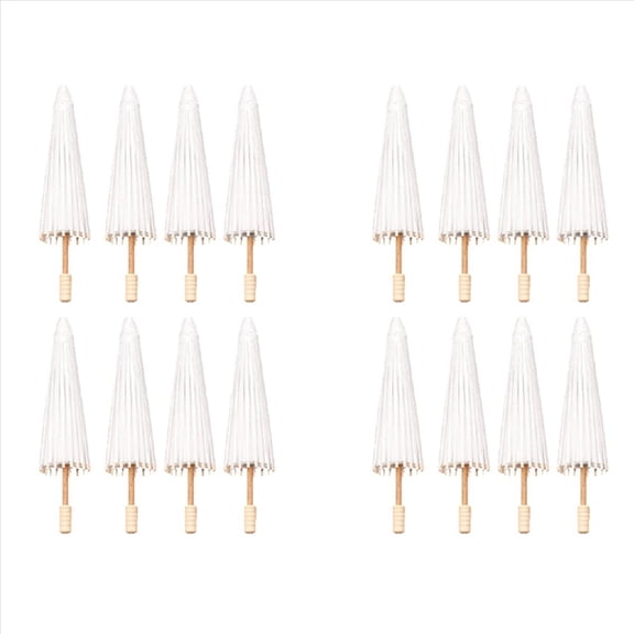 Rollbacks & More 16PCS Paper Parasol Wedding Umbrella Party Favor 30cm Bamboo Umbrellas for Bridal Shower Centerpieces Photo Props