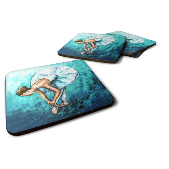 Carolines Treasures MW1325FC Ballet Early Pratice Foam Coaster Set of 4 3 1/2 x 3 1/2 multicolor