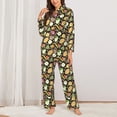 thumbnail image 6 of Rateoe Fruits Pattern Womens Pajamas Set Long Sleeve Sleepwear Button Down Nightwear Soft Cotton Pj Lounge Sets, 6 of 9