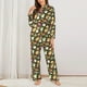 thumbnail image 2 of Balery Fruits Conjunto de Pijama con Estampado para Mujer, Conjunto de Dos Piezas con Manga Larga, Ropa de Dormir Suave con Bolsillos, Pijamas Cómodos-Small, 2 of 7
