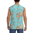 thumbnail image 4 of Salouo World Travel Line Icons Map Pattern Men's Sleeveless T Shirts,Men's Regular-Fit Tank Top Sports Shirt for Men Sleeveless Tank Shirt -XX-Large, 4 of 6