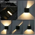 thumbnail image 2 of Paquete de 4 luces LED de pared para interior y exterior de 12 W, luz blanca cálida de 3000 K, resistente al agua IP65, ángulo ajustable, acabado negro para sala de estar y dormitorio, 2 of 5