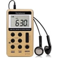 thumbnail image 1 of V112 AM/FM Radio de bolsillo personal Mini receptor portátil con batería recargable, auricular de 3,5 mm (dorado) Sincero Electrónica, 1 of 5
