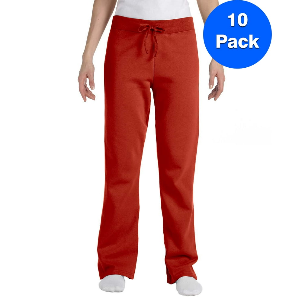Hanes Womens 8 oz ComfortBlend EcoSmart OpenBottom Fleece Pant W550