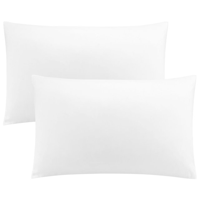 Fundas de Almohada de Microfibra de Bambú PiccoCasa 2 Piezas Blanco 51x76cm