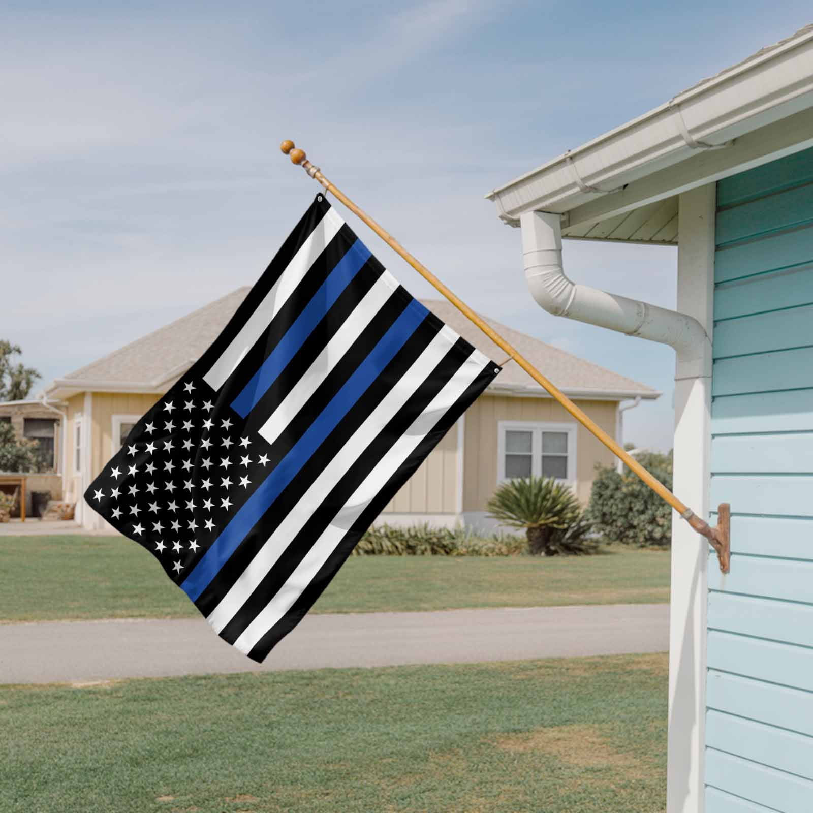 4th of July Flags for Outside 3x5 ft Blue Line USA Flag Outdoor Flags Double Sided Grommets Men And Women's Law Enforcement Patio Yard Flag for Outdoor Party Porch Independence Day
