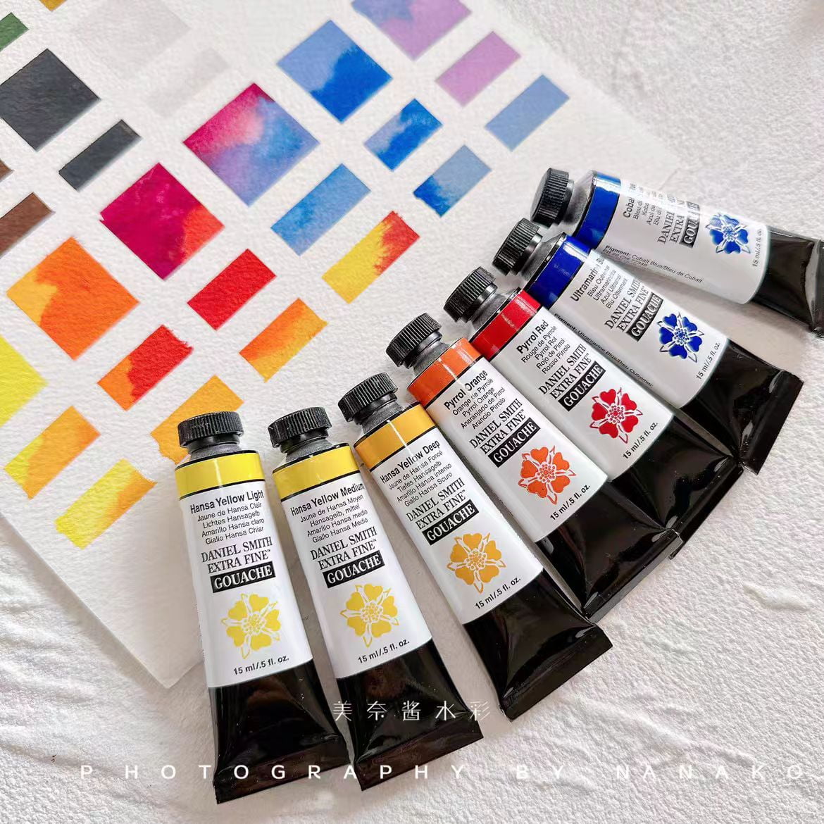 Daniel Smith Extra Fine Gouache  Handmade 22 color 1ml iron box with color card