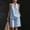 Light Blue, variant on Women's 2 Piece Short Sets Linen Sleeve V Neck Halter Matching Short Suit Summer Casual Oversized Outfits Light Blue XL(XL)