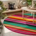thumbnail image 3 of Round Area Rugs 5Ft, Mexican Style Non-Slip Washable Circle Rugs Carpet, Colorful Mexico Stripes Green Red Indoor Outdoor Rug Floor Mats Throw Runner for Bedroom Living Room Bathroom, 3 of 8