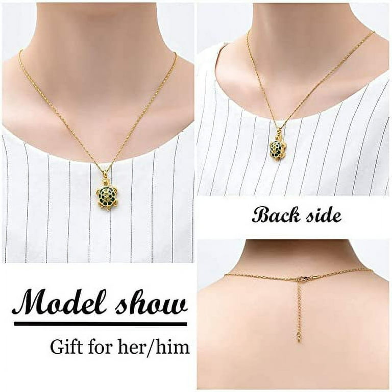 Crystal Turtle Urn Necklace for Ashes Keepsake Holder Memorial