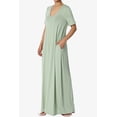 thumbnail image 3 of TheMogan Robe Maxi Surdimensionnée en Jersey Doux pour Femmes, Col en V, Manches Courtes, avec Poche, 3 of 6
