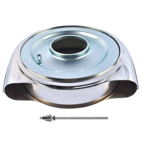 GELUOXI 14" Round Chrome Air Cleaner Kit for Cadillac Oldsmobile 5 1/8" Neck 1951-1956 Silver 1Pc