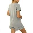 thumbnail image 5 of Womens Ruffle Short Lounge Set Short Sleeve Tops and Shorts 2 Piece Pajamas Set Sleepwear for Women, 5 of 5