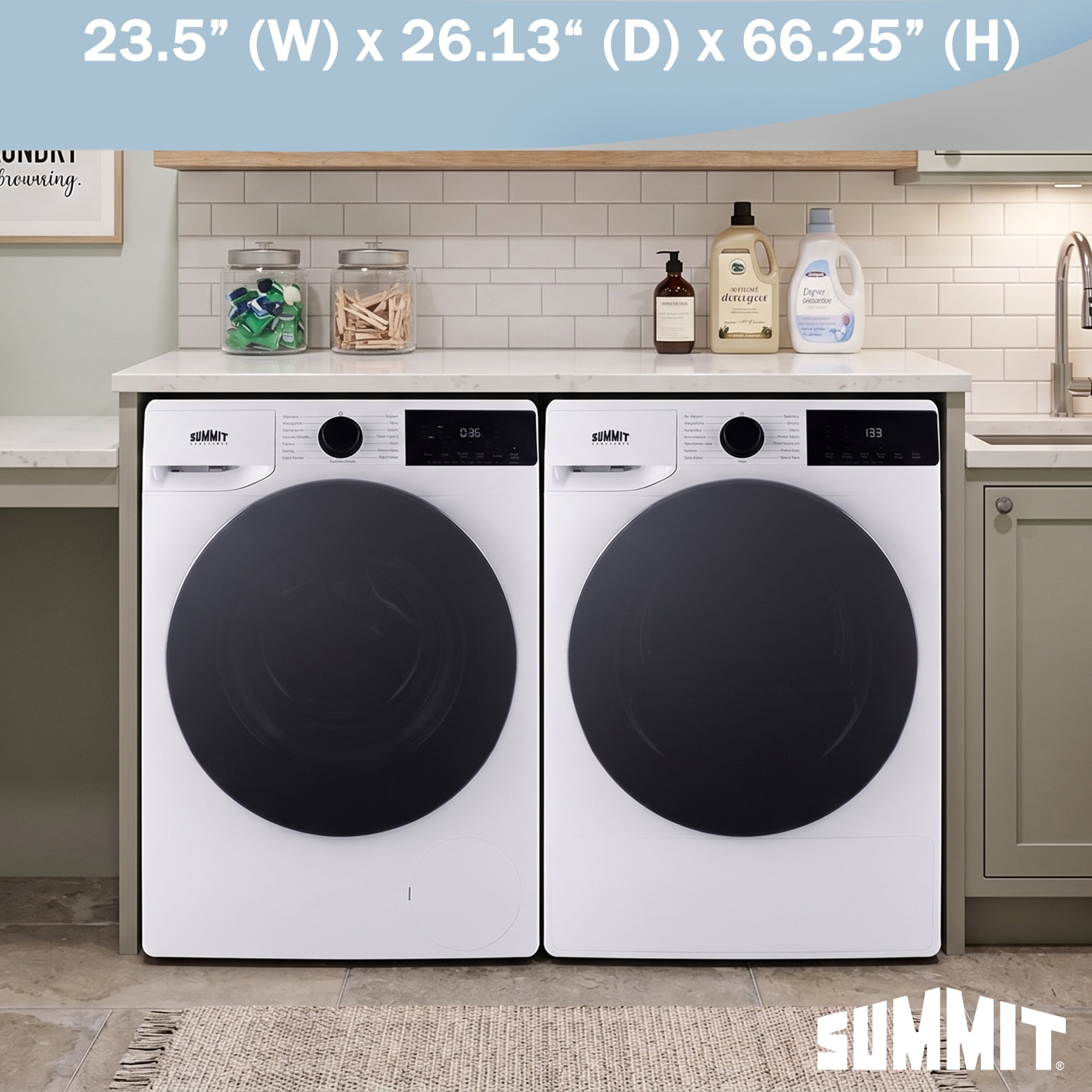 Summit 1.9 cu.ft. Washer & 4.1 cu.ft. Dryer Combo, ENERYSTAR Certified, Washer-Dryer Set, White - SLS3412W
