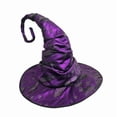 thumbnail image 2 of Sombrero de bruja para disfraz de Halloween, sombrero de cosplay, accesorios para disfraces y utilería para el escenario. Púrpura, 2 of 8