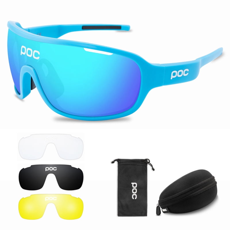 Men's 5 Pieces POC Sunglasses Polarized Cycling Glasses Sports Glasses 2021 NEU 
