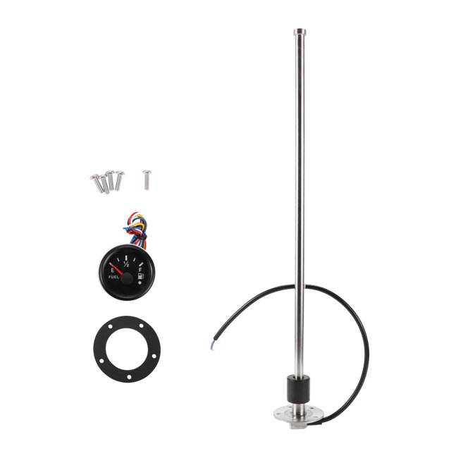 Kit de Unidad de Envío de Combustible y Medidor Unique Bargains Longitud 560mm Unidad de Envío de Combustible para Barcos Sensor de Combustible Marino Metal Negro Plateado 1 Juego 240-33 Ohm