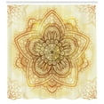 thumbnail image 3 of Ambesonne Brown Mandala Shower Curtain, Overlapped Leaves, 69"Wx84"L, Brown Ginger and Yellow, 3 of 3