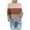 Orange, variant on XMMSWDLA Women'S Striped Color Block Sweater Long Sleeve Crewneck Casual Loose Fit Soft Knit Sweater Pullover Tops Black Knit Sweater for Women