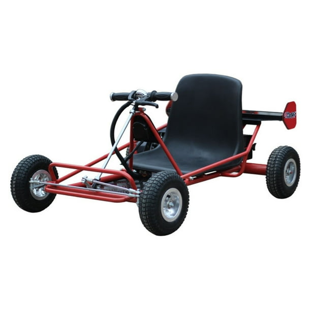 MotoTec 24 Volt Solar Panel Kids Electric Go Kart Red