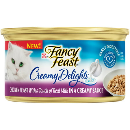 (24 Pack) Fancy Feast Creamy Delights Grilled Chicken Feast with a Touch of Real Milk in a Creamy Sauce Wet Cat Food, 3 oz. (Best Milk For Cats)