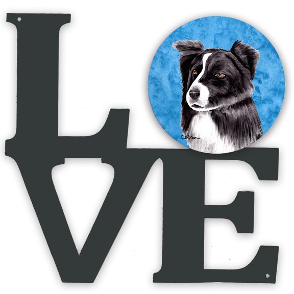 Blue Border Collie Metal Wall Artwork LOVE
