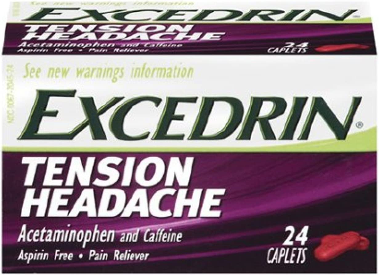 Excedrin Tension Headache Caplets 24 ea (Pack of 4)