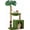 Green+Brown, variant on Palm Tree Cat Tree 37 Inch Scratching Post Tower Tropical Jungle Playground with Natural Jute Sisal Rope Cozy Plush Hammock Private Cave Condo Toy Mouse Stable Faux Grass Base