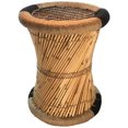 thumbnail image 1 of Natural Geo Moray Accent Stool - Handwoven Black Striped, 1 of 4