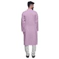 thumbnail image 3 of Atasi Button Down Asymmetrical Kurta For Men Printed Mandarin Long Sleeve Shirt, 3 of 5