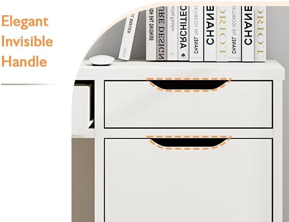 DreamCurship 48” Computer Desk with 4 Drawers, Home Office Desk for Work and Study, Writing Desk for Small Space, White