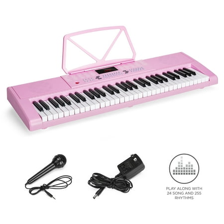 Best Choice Products 61-Key Portable Electronic Keyboard Piano with LED Screen, Record & Playback Function, Microphone, Headphone Jack (Best Keyboard Synthesizer For Beginners)