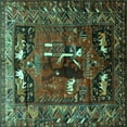 thumbnail image 1 of Ahgly Company Machine Washable Indoor Square Animal Turquoise Blue Traditional Area Rugs, 7' Square, 1 of 4