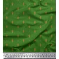 thumbnail image 1 of Soimoi Green Cotton Cambric Fabric Tribal Leaves Print Fabric by the Yard 42 Inch Wide, 1 of 3