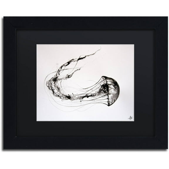 Trademark Fine Art 'That's No Moon' Canvas Art by Marc Allante, Black Matte, Black Frame