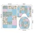 thumbnail image 3 of Pioneer Flower Floral Print Pattern Bathroom Rugs Sets 3 Piece,Toilet Cover Set,Absorbent Non Slip Bathroom Mats Sets with U-Shaped Contour Rug Toilet Rug Set, 3 of 5