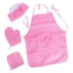 thumbnail image 4 of Delantales para Niños Conjunto de Gorro Y Delantal de Chef para Niños, Manopla para Horno, Almohadilla Caliente, Juego de Simulación, Disfraz de Chef, Rosa, 4 of 7