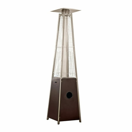 AZ Patio Tall Outdoor Triangle Glass Tube Liquid Propane Heater, Hammered (Best Rated Electric Patio Heaters)