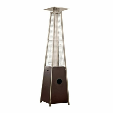 AZ Patio Tall Outdoor Triangle Glass Tube Liquid Propane Heater, Hammered (Best Natural Gas Patio Heater)