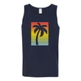 thumbnail image 2 of Tropical Palm Tree Silhouette | Mens Pop Culture Graphic Tank Top, Navy, 3XL, 2 of 4