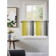 thumbnail image 3 of Yellow Gray Ombre Tier Curtains 36 Inch Length, Sheer Curtains for Bedroom Living Room Window Vintage Country Wooden Rod Pocket Voile Drapes Kitchen Curtains Small Half Window 27.5"x36" 2 Panels, 3 of 6