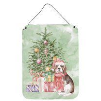 Carolines Treasures CK8195DS1216 Beagle Puppy Christmas Presents and Tree Wall or Door Hanging Prints 12x16 multicolor